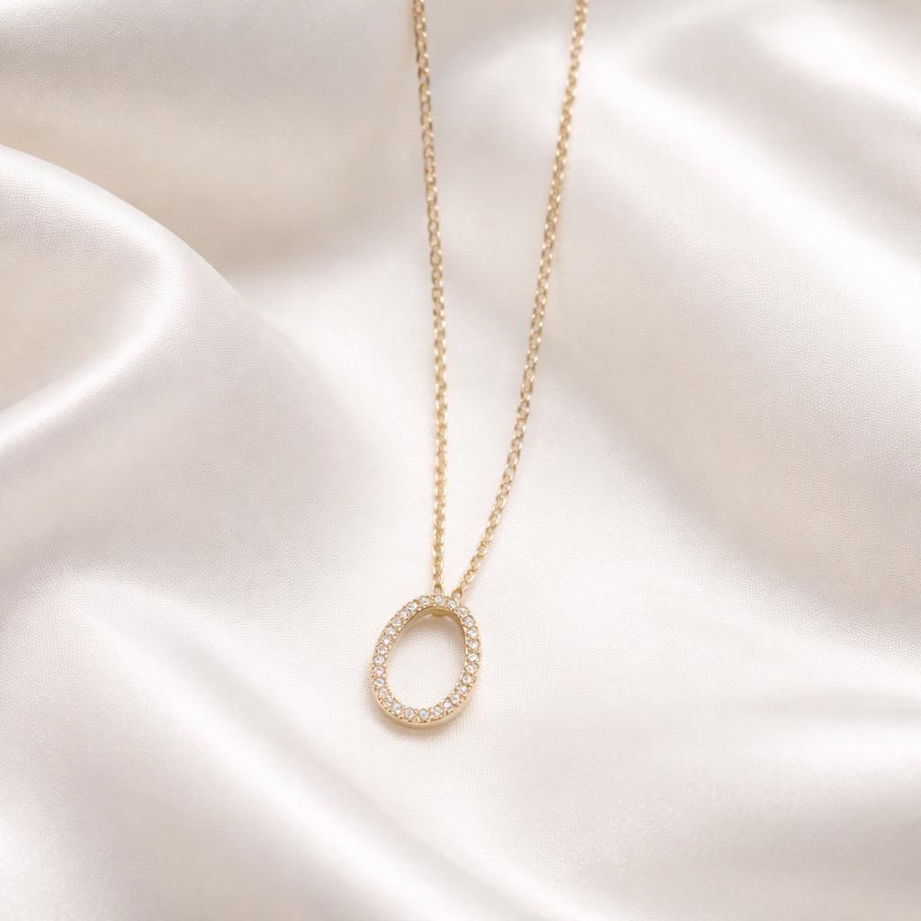 S. Steel Oval Necklace
